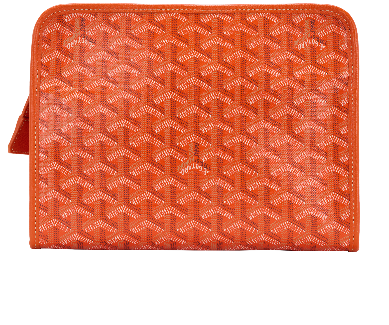 Goyard Jouvence Toiletry Pouch, &pound;650, Accessories, Orange, Canvas, Back view